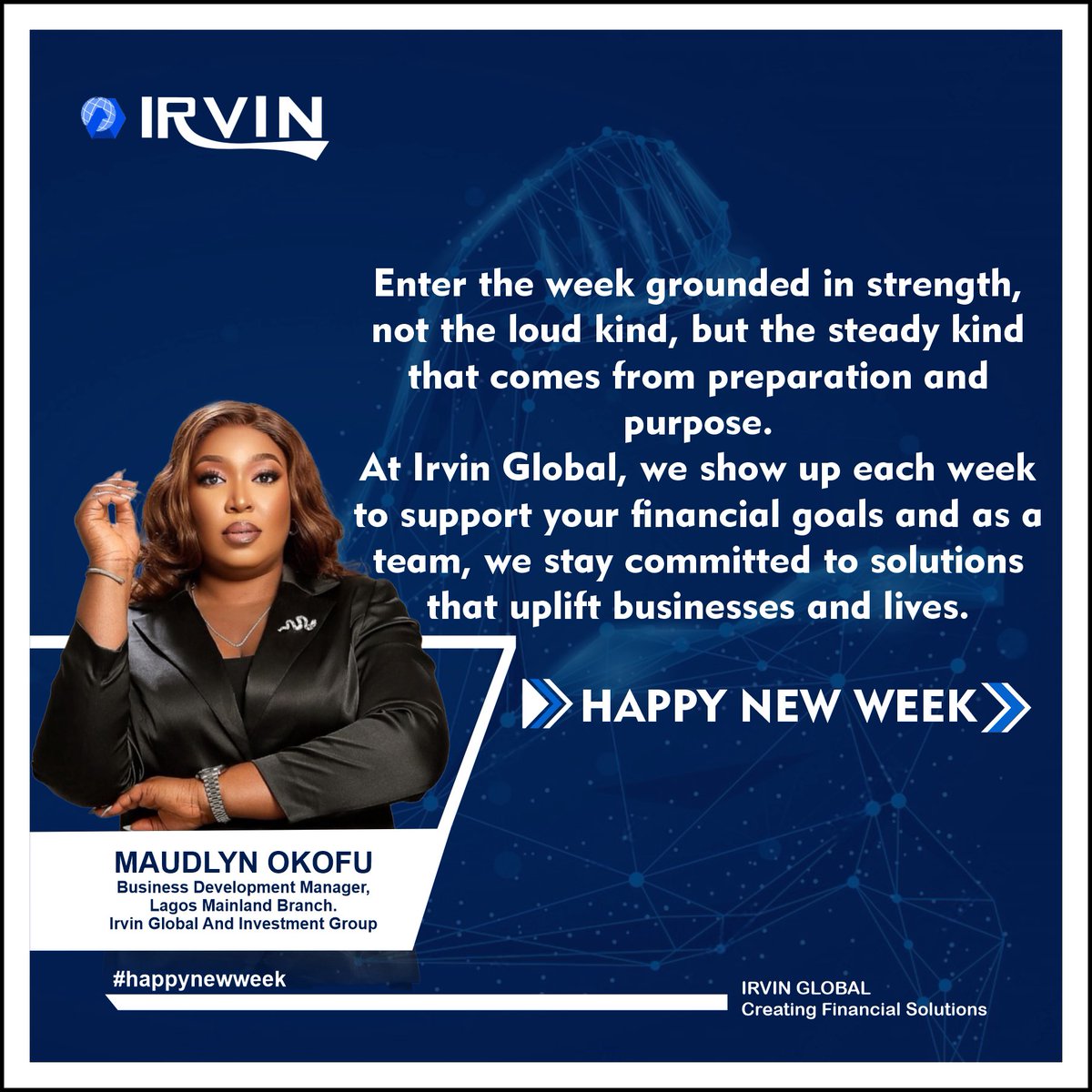 irvinglobal's tweet photo. This week, we remain committed to supporting your financial goals with solutions that make a difference.
We wish you all a productive and fulfilling week ahead.
.
.
#irvinglobal #financialsupport #mondaymotivation #businessgrowth #loanservices #focusdriven #goalsetter https://t.co/lrmLOua1oq
