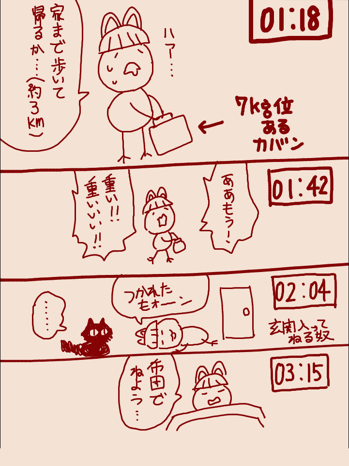 疲れてダラけてました 