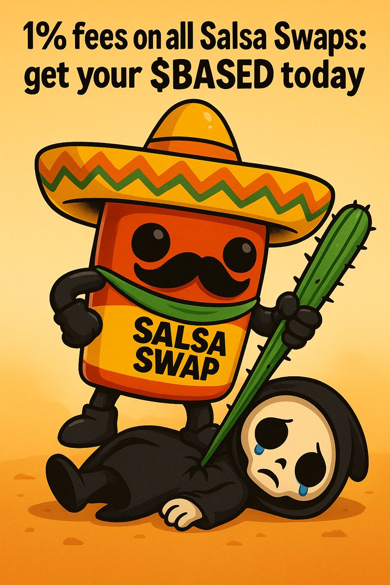 🌵🔥 Ay caramba! Señor Salsa just cactus‑KO’d the Non‑Committer — tears taste better with 1 % fees 😎. Slide into Salsa Swap, snag your 🌶️ $BASED, and join la fiesta de gains. 🚀💃 
nachonft.xyz/salsa-swap #SalsaSwap #BASEDAI
