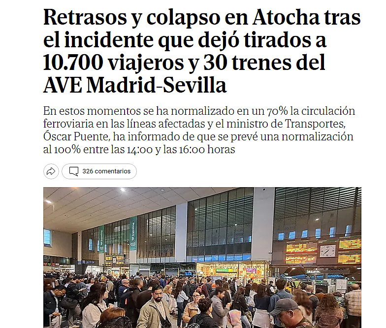 La semana pasada... un apagón. Y ahora... esto.

Cada lunes un evento tercermundista en España.