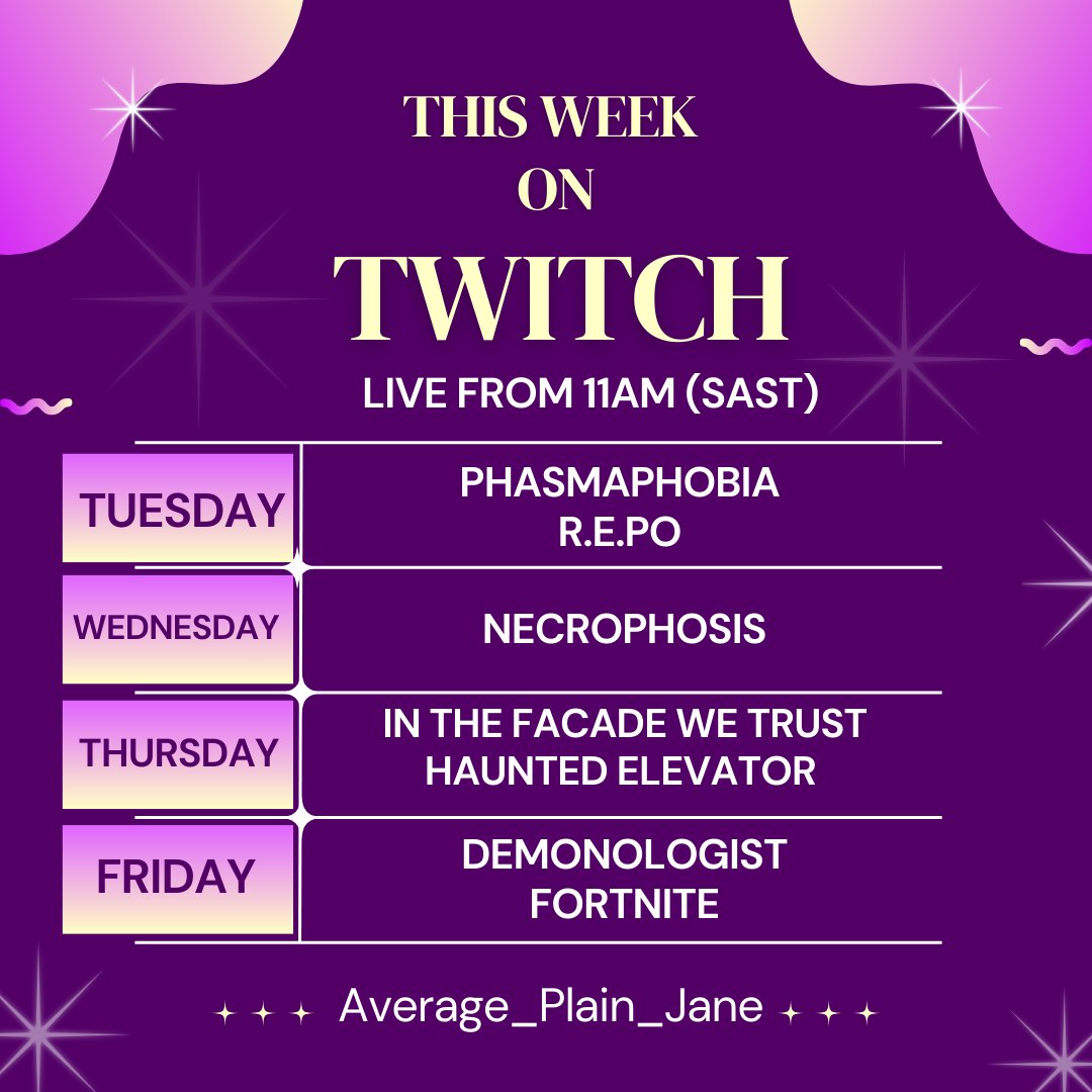 average_jane's tweet photo. Some exciting games for the week ahead, most of them scary, of course. https://t.co/vbAu3rKvSL  #contentcreator #smallstreamer https://t.co/PqD0NhrVrc