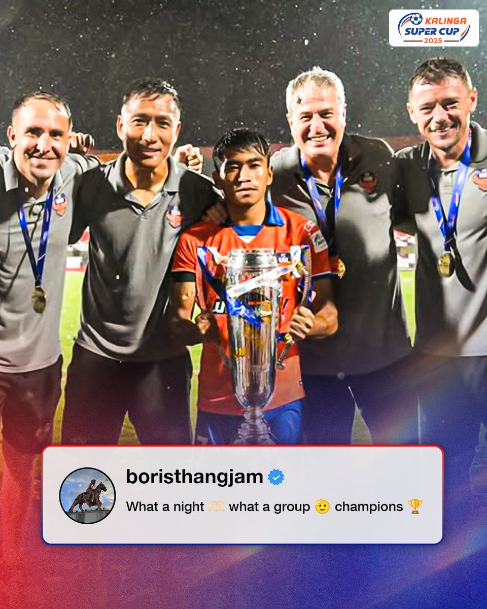 The #KalingaSuperCup 2025 champions just dropped these 📲🔥

#FCGJFC #IndianFootball #FCGoa | <a href="/FCGoaOfficial/">FC Goa</a> <a href="/2014_manel/">Manolo Márquez</a>