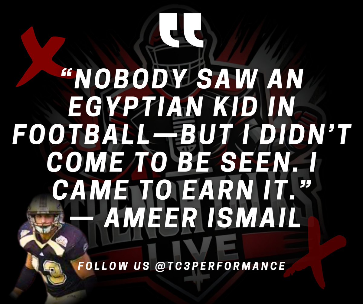 Takoby Cofield (@takobyc73) on Twitter photo “Nobody saw an Egyptian kid in football. I didn’t come to be seen—I came to earn it.”
<a href="/TheCoachIsmail/">Ameer Ismail</a>
Watch Trench Talk Live every Wednesday at 7pm! EST 🎤 Live on FB & Insta
Watch his story: youtu.be/fpasMYtITHE?si…
#FootballLegends #SportsLegacy #TC3Performance #AmeerIsmail “Nobody saw an Egyptian kid in football. I didn’t come to be seen—I came to earn it.”
<a href="/TheCoachIsmail/">Ameer Ismail</a>
Watch Trench Talk Live every Wednesday at 7pm! EST 🎤 Live on FB & Insta
Watch his story: youtu.be/fpasMYtITHE?si…
#FootballLegends #SportsLegacy #TC3Performance #AmeerIsmail