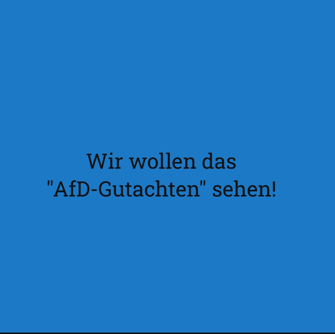 FreifrauvonFranken (@freifrauvonf) on Twitter photo Wir wollen das AfD-Gutachten sehen!
Wer es auch sehen will, darf gerne die Aufforderung an den Verfassungsschutz weiterleiten:
Wir wollen das AfD-Gutachten sehen <a href="/BfV_Bund/">Bundesamt fรผr Verfassungsschutz</a> ๐
Viele Grรผรe von ihrem Souverรคn! Wir wollen das AfD-Gutachten sehen!
Wer es auch sehen will, darf gerne die Aufforderung an den Verfassungsschutz weiterleiten:
Wir wollen das AfD-Gutachten sehen <a href="/BfV_Bund/">Bundesamt fรผr Verfassungsschutz</a> ๐
Viele Grรผรe von ihrem Souverรคn!