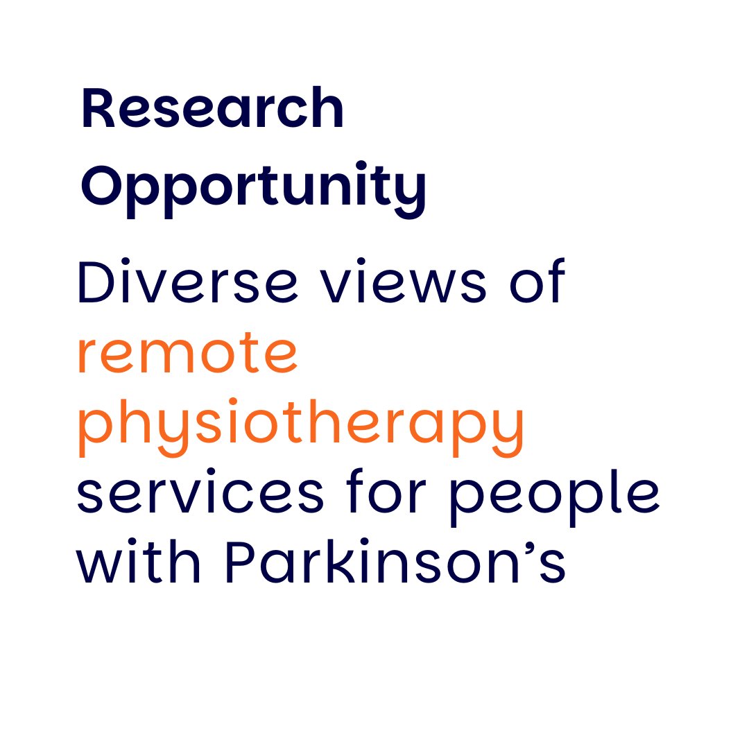Research Opportunity 📣

A researcher and his students, at St George’s University, want to understand how remote physiotherapy services are viewed by people with Parkinson’s. 

Click to take part 👉🏾 prksn.uk/4jE06Ko