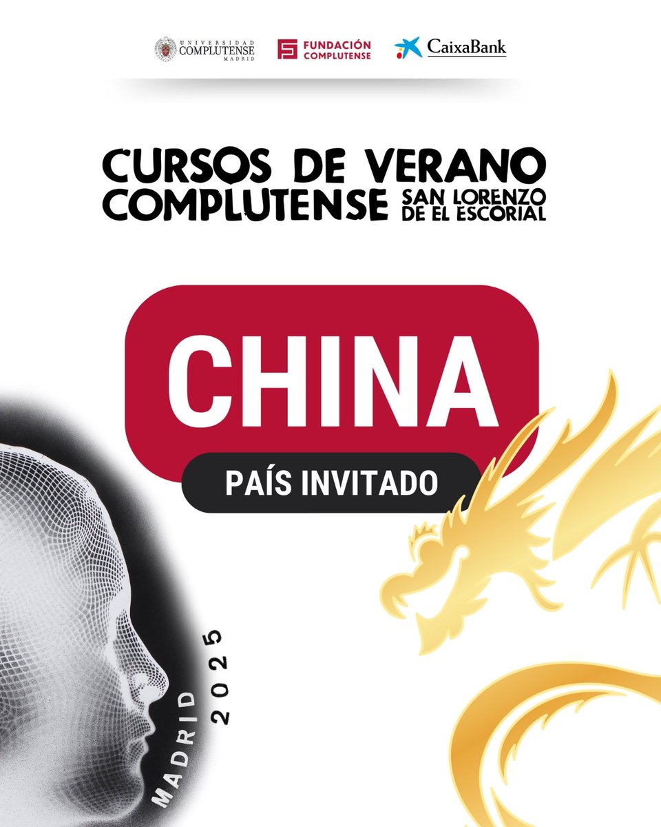 China es nuestro país invitado en los #CursosdeVerano de San Lorenzo de El Escorial 2025. Cultura, conocimiento y encuentro a través de un programa lleno de actividades especiales.

Más información 👉 cursosdeverano.ucm.es/programacion/c…