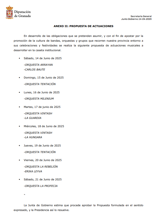Suma y sigue. Diputación de Granada <a href="/dipgra/">Diputación de Granada</a> le paga al ayuntamiento de la capital otros 200.000 euros en orquestas y actuaciones para el Corpus. 

Lástima que el resto de municipios de la provincia no tengan la misma suerte que la capital.