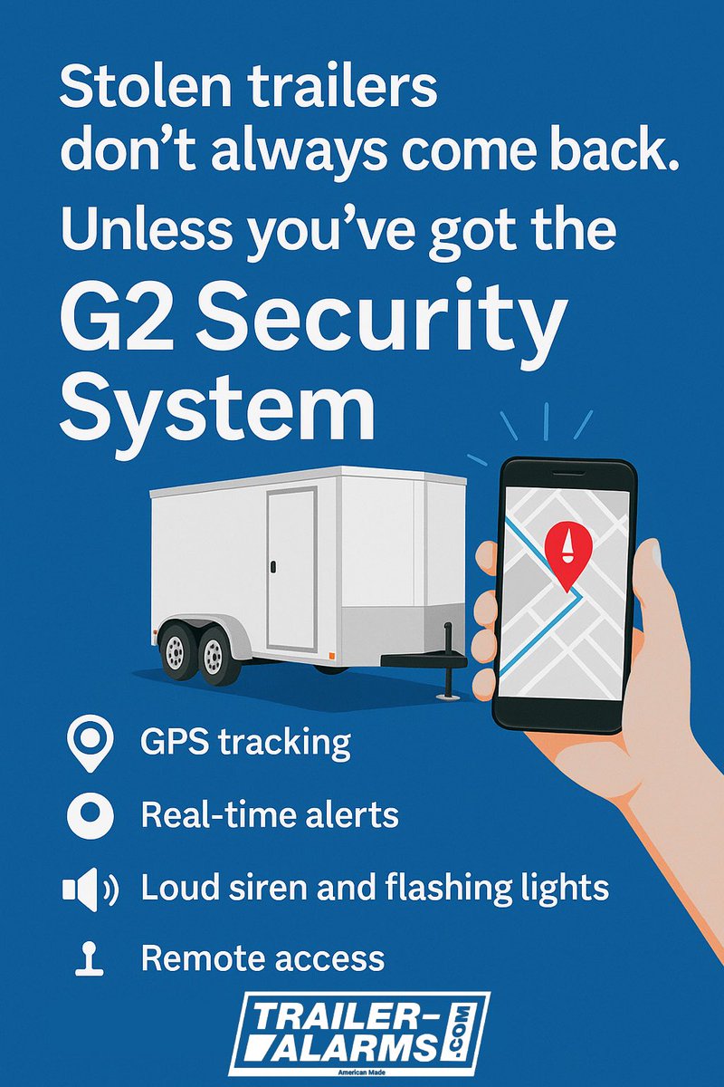 traileralarms's tweet image. 🏁Race car haulers. Construction trailers. Landscaper rigs.
If it rolls, it’s a target.
🎯The G2 Security System protects ALL enclosed trailers with smart tech, GPS, and powerful deterrents.
💥Plus, possible insurance discounts up to 25%!
#RaceHaulerSecurity #TrailerProtection