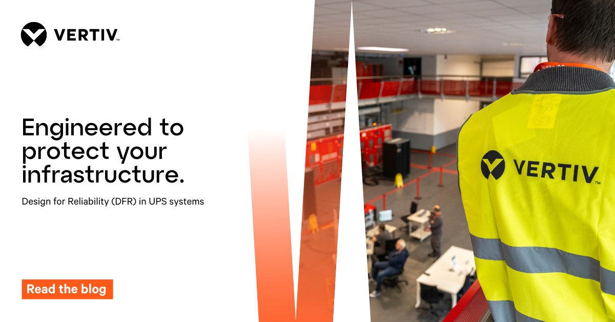 Vertiv's tweet image. Design for Reliability (DFR) enables UPS systems to meet these demands through advanced environmental testing and features like extended thermal tolerance and humidity management. Download the white paper here: ms.spr.ly/6018qU1ji
#UPSSystems #DesignForReliability #Power