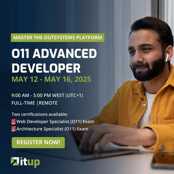 _ITUp_'s tweet image. zurl.co/hIAgy 
Join the O11 Advanced Developer course on May 12 and master architecture, integrations, security, performance, and more! Deepen your expertise and build high-performance apps like a pro.

#ITUp #OutSystems #AdvancedDeveloper #LowCode #TechTraining