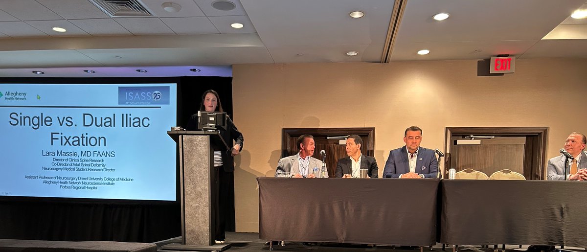 At the ISASS 2025 Annual Conference in Miami, Florida, AHN Neurosurgeon, Lara Massie, MD, took part in a panel discussion on sacroiliac fixation in complex spine constructs. This event continues to push the boundaries of spine surgery advancements.