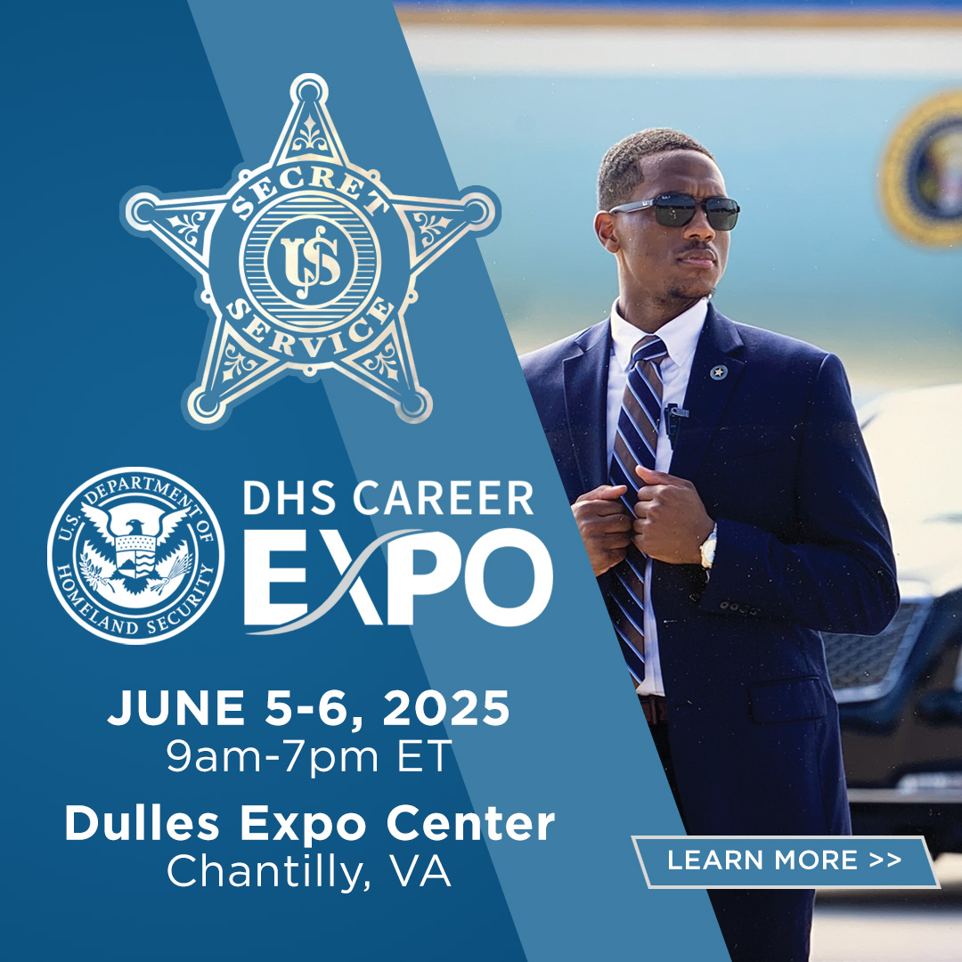 JUNE 5 &amp; 6 - SAVE THE DATE!

Your Secret Service career journey starts at the DHS Career Expo in Chantilly, VA! 

Stop by our booth to speak with Secret Service personnel about career opportunities with our agency. Registration is open now - dhs.gov/homeland-secur…