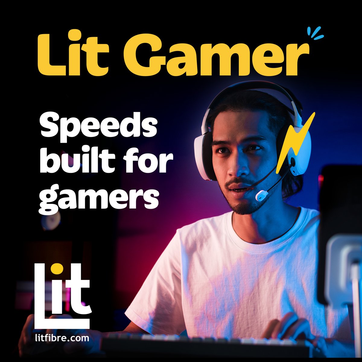 Game on, gamers ⚡️ We’ve heard you loud and clear – #LitGamer is here with a top-notch solution to keep you ahead of the competition. 1,000Mbps speeds, ultra-low latency, and unlimited data for all your gaming needs. Power up with Lit Gamer: litfibre.com/lit-gamer/