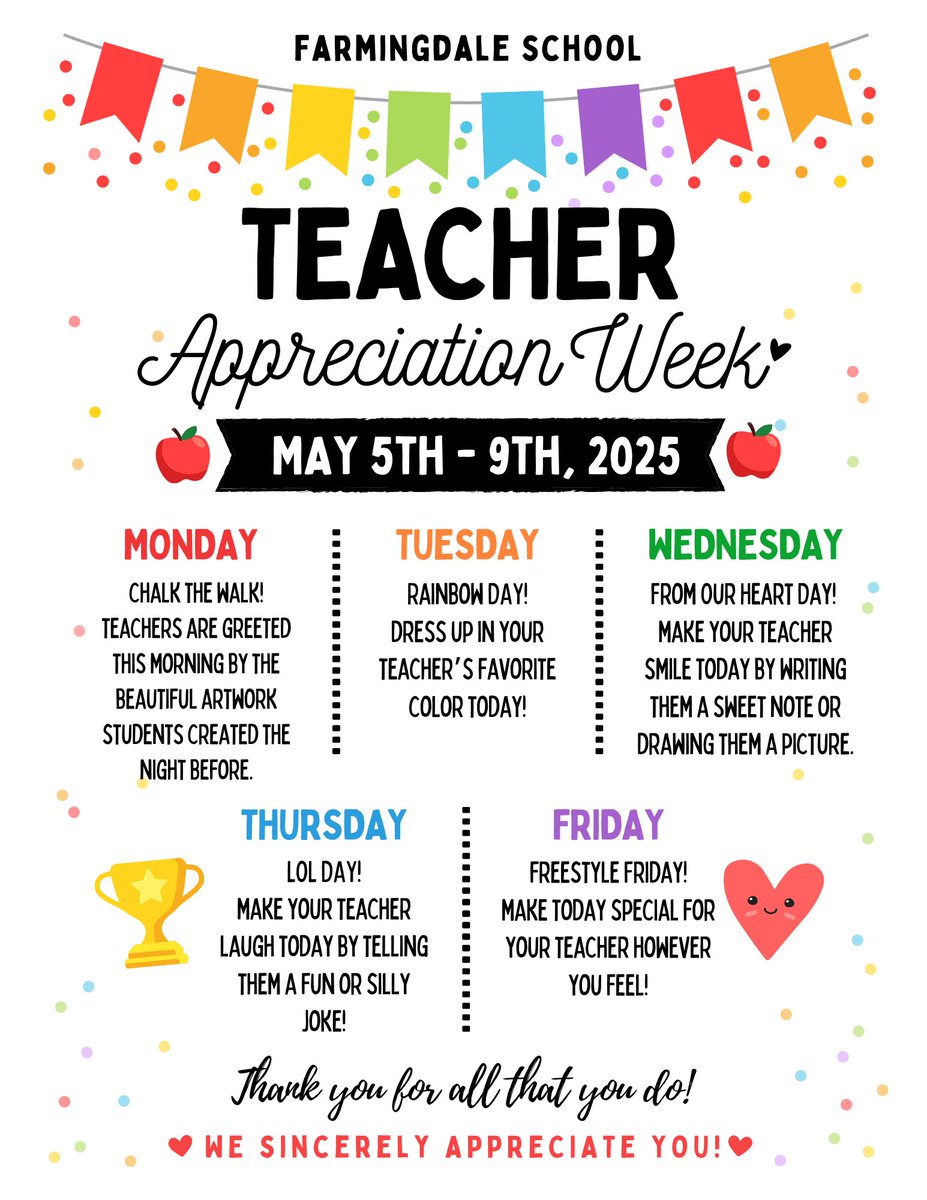 Teacher Appreciation Week! (Chalk the walk postponed date TBD)