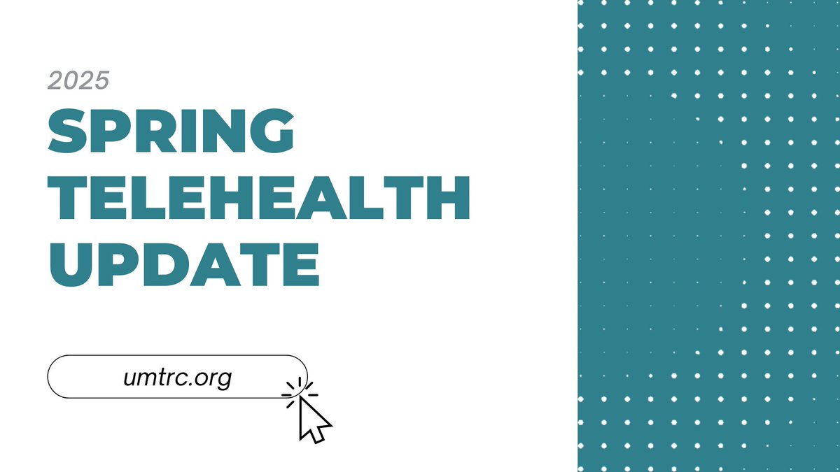 Curious about telehealth updates? 

Check out some of the latest telehealth updates from the UMTRC in this short video! 

youtu.be/qQJZrJ5y-fM?fe…