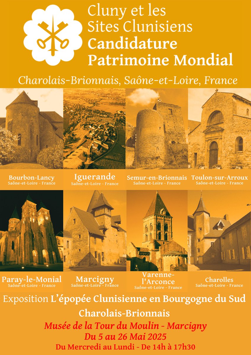 Charolais Brionnais Clunisien (@charobriocluny) on Twitter photo 🤩 C'est parti !
📆Du 5 au 26 Mai, le Musée de la Tour du Moulin à Marcigny accueille l'exposition "L'épopée Clunisienne en Bourgogne du Sud - Charolais-Brionnais" !
📌Cette exposition, créée dans le cadre de la candidature <a href="/ClunisienUnesco/">Sites clunisiens européens, candidature UNESCO</a>, 🤩 C'est parti !
📆Du 5 au 26 Mai, le Musée de la Tour du Moulin à Marcigny accueille l'exposition "L'épopée Clunisienne en Bourgogne du Sud - Charolais-Brionnais" !
📌Cette exposition, créée dans le cadre de la candidature <a href="/ClunisienUnesco/">Sites clunisiens européens, candidature UNESCO</a>,