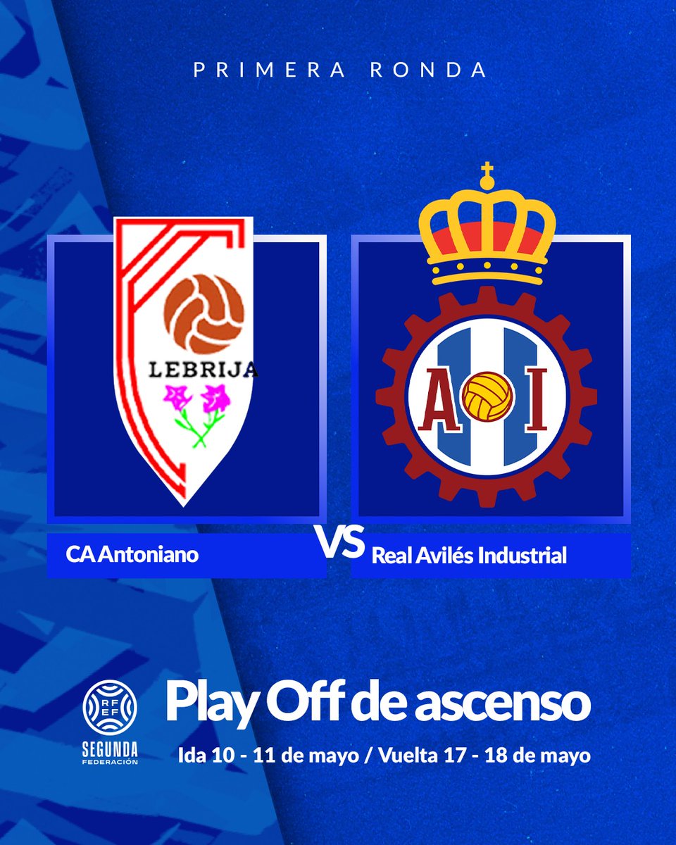 RealAvilesInd's tweet photo. ✅ ¡Ya tenemos rival para la primera ronda!

🤝 Nos mediremos al @CAAntoniano

➡️ Ida: Mun. de Lebrija (10/11 mayo)
⬅️ Vuelta: 𝗥omán 𝗦uárez 𝗣uerta (17/18 mayo)

#Eselmomento 🔥
#RealAvilésIndustrial 🔵⚪🔴 https://t.co/6CGqfEU8s2