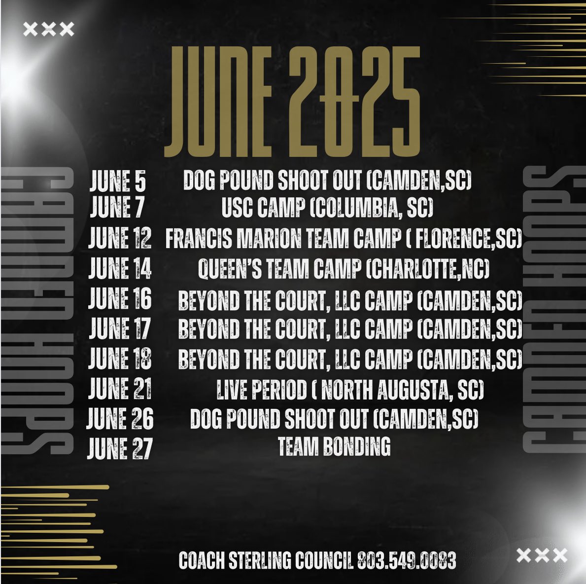 Camden Hoops Summer grind, June schedule! #CamdenHoops