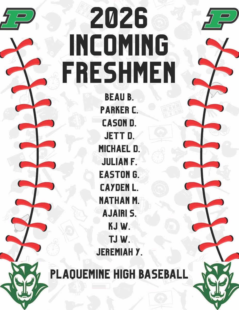 📣 Big Welcome to Our 2026 Baseball Freshmen! ⚾
Join us in celebrating the newest members of our baseball family! These talented 9th graders are stepping up and ready to make their mark on the field. We’re proud to have them represent our school and can't wait to see them grow!