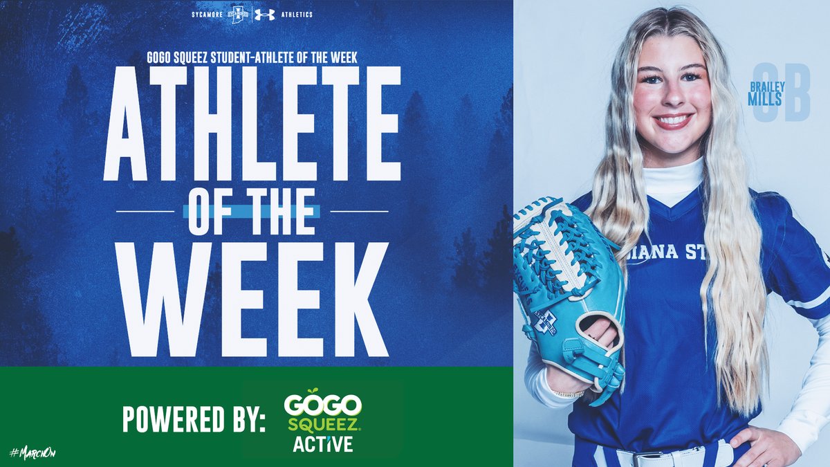 Indiana State Athletics (@indstathletics) on Twitter photo .<a href="/IndStSoftball/">Indiana State Softball</a>'s <a href="/BraileyMills/">Brailey Mills</a> named this week's #GoGoSqueez Student-Athlete of the Week following her performance this past weekend against Belmont.
tinyurl.com/w7fen53v
#MarchOn .<a href="/IndStSoftball/">Indiana State Softball</a>'s <a href="/BraileyMills/">Brailey Mills</a> named this week's #GoGoSqueez Student-Athlete of the Week following her performance this past weekend against Belmont.
tinyurl.com/w7fen53v
#MarchOn
