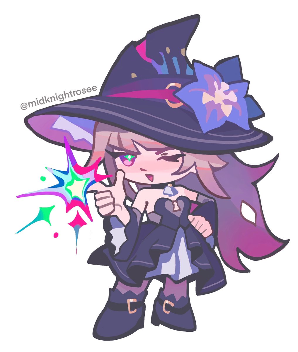 MidKnightRosee's tweet image. *sticker-fies her* 💜✨ #herta #honkaistarail