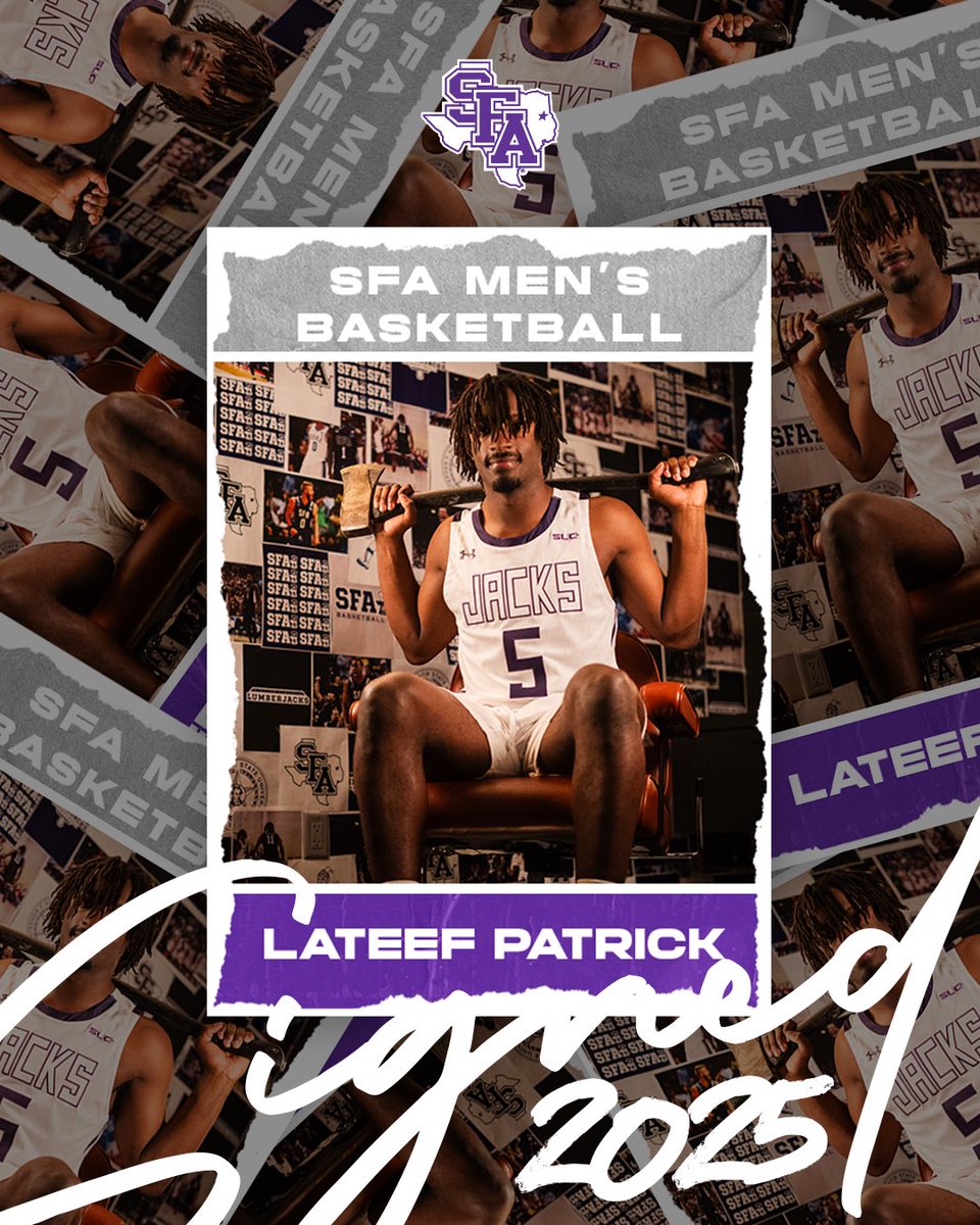 SFA Men’s Basketball (@sfa_mbb) on Twitter photo Took a sec, but he’s found his home 🏠
Welcome <a href="/lateefpatrick_/">Lateef Patrick Jr</a> to The Piney Woods! 🌲🪓
#AxeEm Took a sec, but he’s found his home 🏠
Welcome <a href="/lateefpatrick_/">Lateef Patrick Jr</a> to The Piney Woods! 🌲🪓
#AxeEm