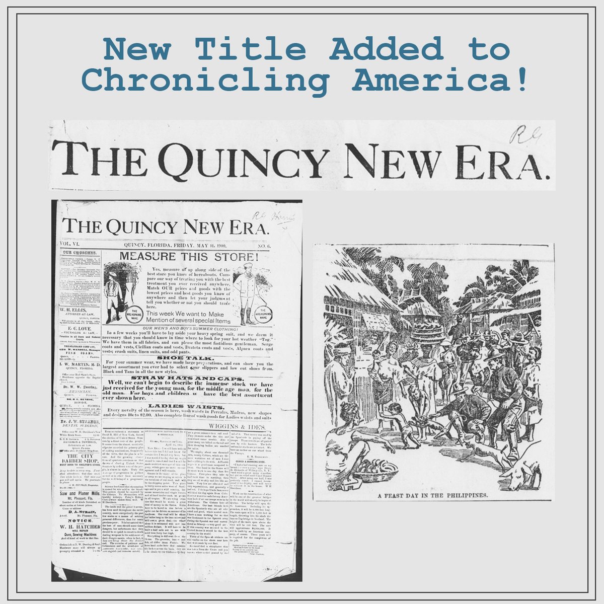 A single issue of the Quincy New Era has been added to our collection.  Check out our blog post on our website: bit.ly/QNE_Blog #VintageNewspapers