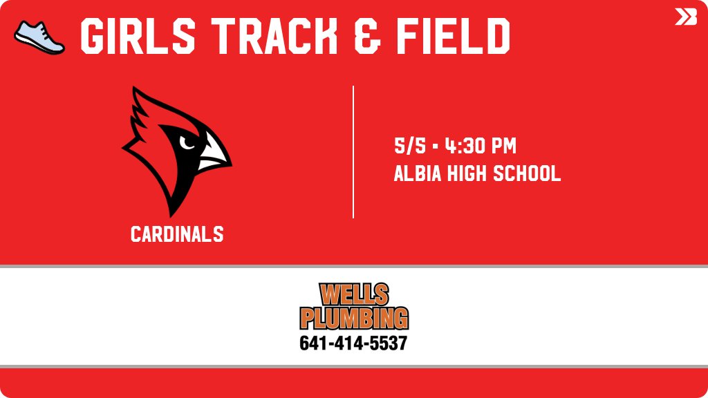 Girls Track &amp; Field (Junior High) Meet Day! - Check out the event preview for the Central Decatur Cardinals. It starts at 4:30 PM and is at Albia High School. gobound.com/ia/ighsau/girl…