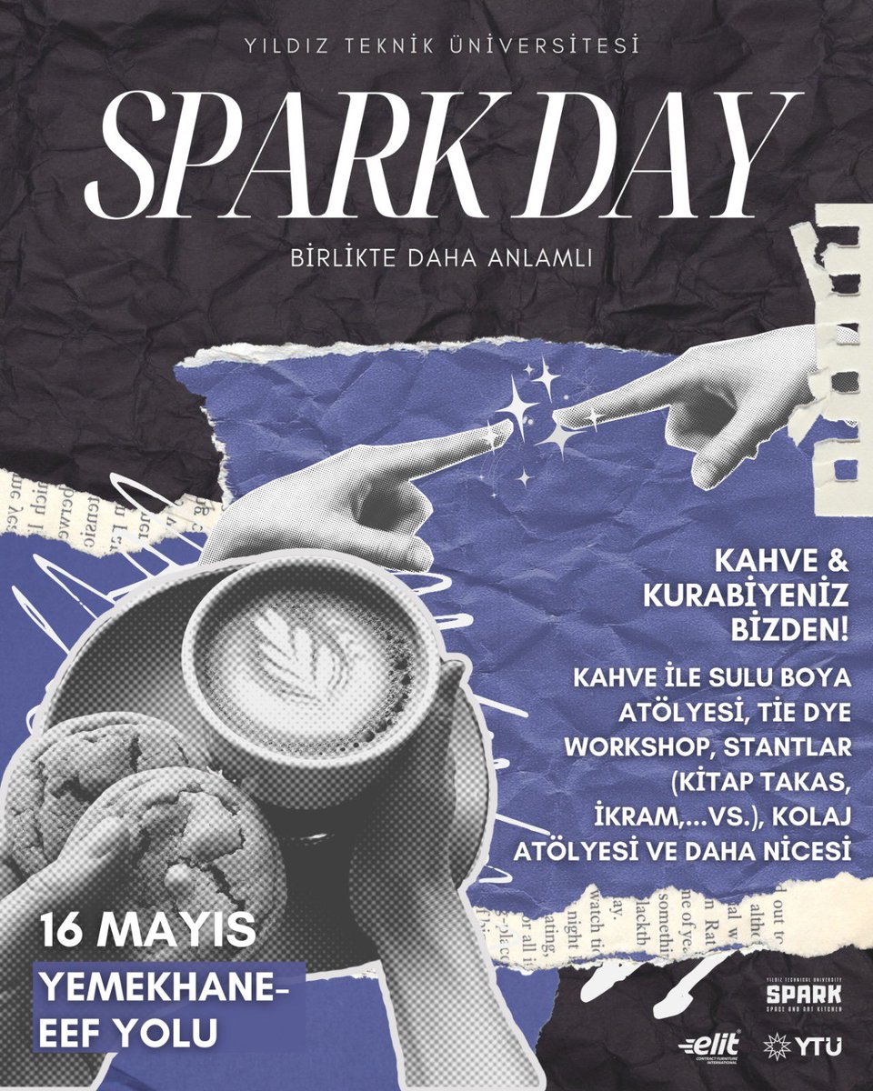 ✨Birlikteysek daha anlamlı! 
16 Mayıs’ta SPARKDAY’de buluşuyoruz!
📍 Yaratıcılığını konuşturacağın atölyeler, 
🎤 ilham dolu sohbetler ve 
🤝 paylaşmanın gücüyle dolu bir gün seni bekliyor.
Çünkü bizce güç, harcamakta değil, paylaşmakta!
Detaylar için takipte kal 📲