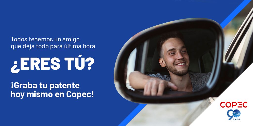 ¡Que no se te pase el plazo! Graba tu patente en Copec desde $2.000 por pieza… ¡y acumula puntos Full!
No lo dejes para última hora 🚗✨ Encuentra tu estación aherida más cercana aquí 👇🏻 ww2.copec.cl/personas/estac…

#Copec #GrabadoDePatente
