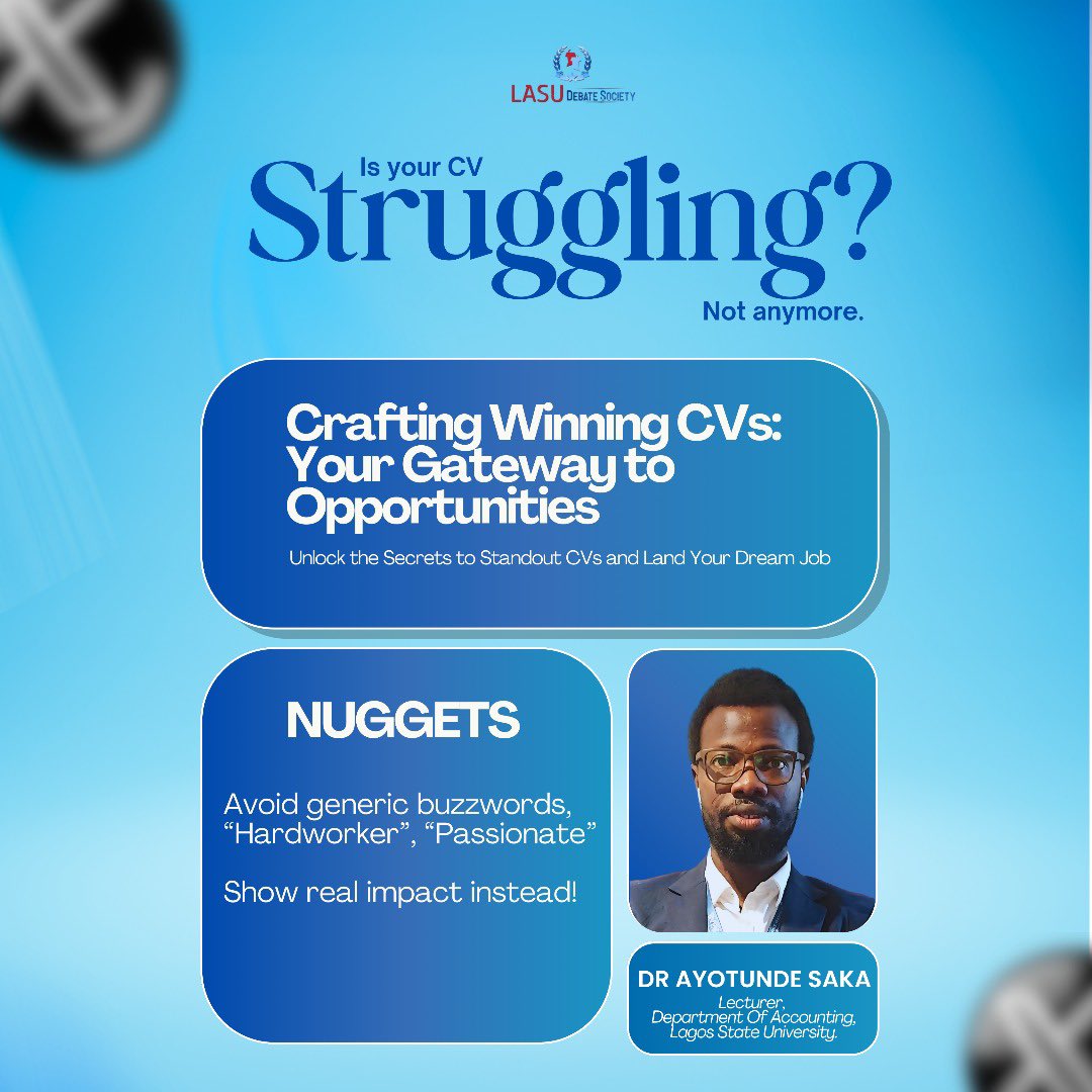 NUGGET #3 from our "Winning CV's Webinar"

Avoid generic buzzwords like “Hardworker” and “Passionate”. 🚫

Pro Tip: Instead, show real impact with quantifiable results and specific contributions! 📈