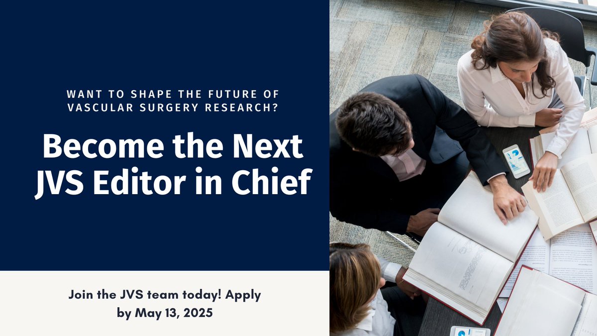Vascular SVS (@vascularsvs) on Twitter photo There is still time to apply for the <a href="/JVascSurg/">Journal of Vascular Surgery</a> Editor-in-Chief position! The successful candidate will lead the journal's editorial direction, ensuring high-quality content and growing impact in the field.
Apply Now: ow.ly/4iQz50VN3GH There is still time to apply for the <a href="/JVascSurg/">Journal of Vascular Surgery</a> Editor-in-Chief position! The successful candidate will lead the journal's editorial direction, ensuring high-quality content and growing impact in the field.
Apply Now: ow.ly/4iQz50VN3GH