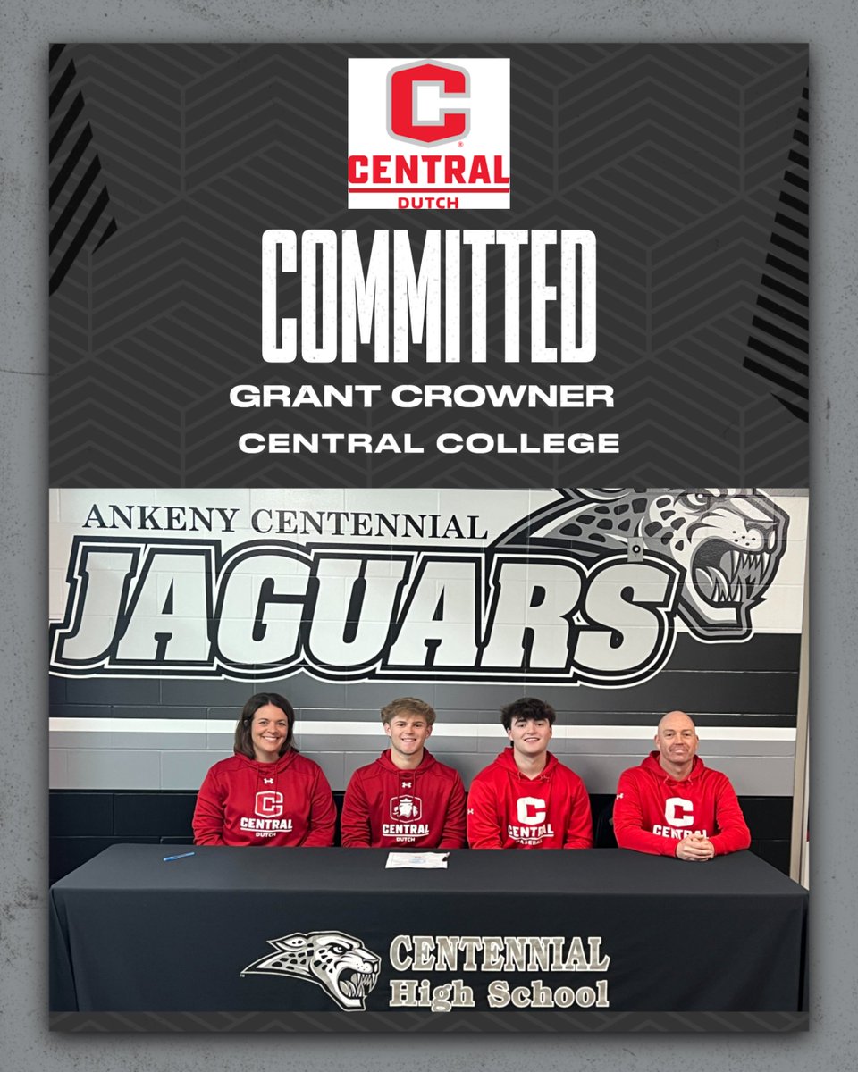 Jaguars AD (@jaguars_ad) on Twitter photo Congratulation to <a href="/grantcrowner26/">Grant Crowner</a> of <a href="/CentJagBaseball/">Centennial Jaguar Baseball</a> for signing with <a href="/DutchBaseball/">Central Baseball</a> to continue his academic and baseball career Congratulation to <a href="/grantcrowner26/">Grant Crowner</a> of <a href="/CentJagBaseball/">Centennial Jaguar Baseball</a> for signing with <a href="/DutchBaseball/">Central Baseball</a> to continue his academic and baseball career