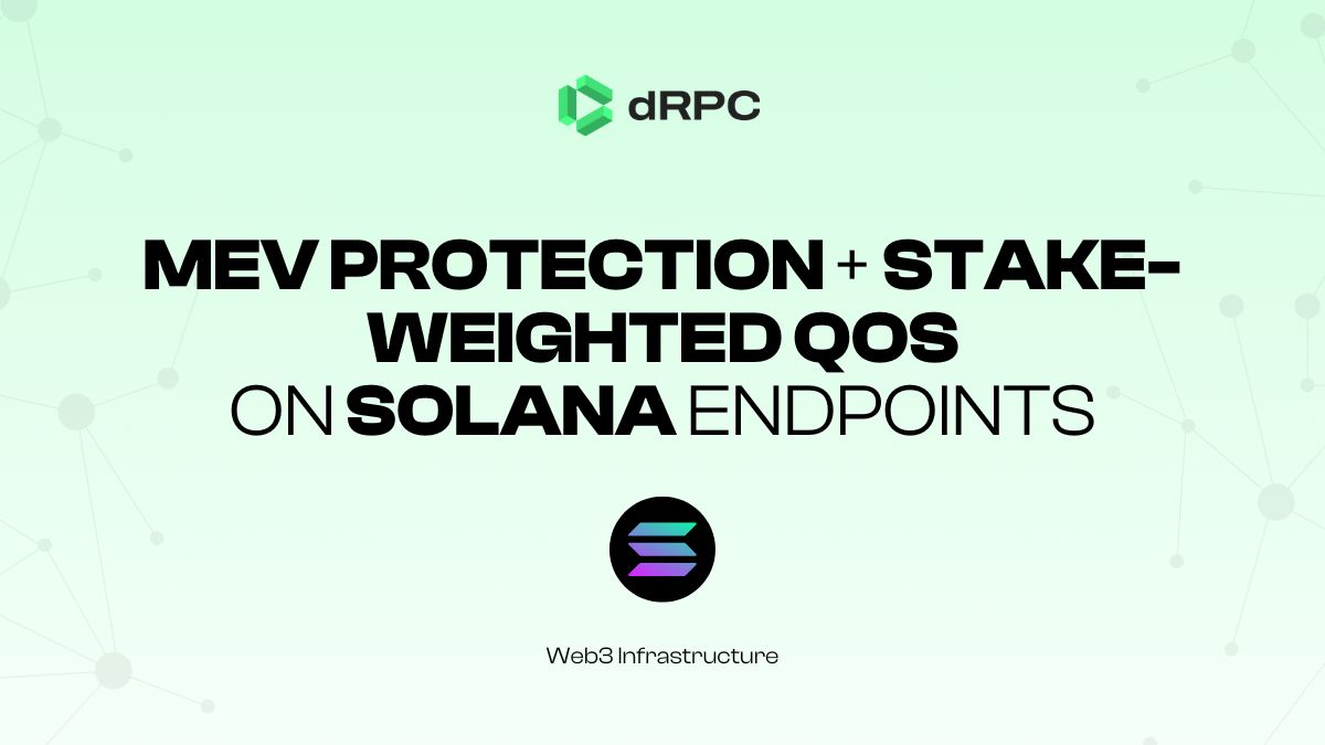 🔥 Our Solana RPC endpoints just got an UPGRADE!

MEV Protection and Stake-weighted Quality of Service (swQoS) are both built-in features on our Premium Solana RPC endpoints.

✅Stake-weighted QoS: More transactions land in blocks, even under load.
✅ MEV Protection: Shields