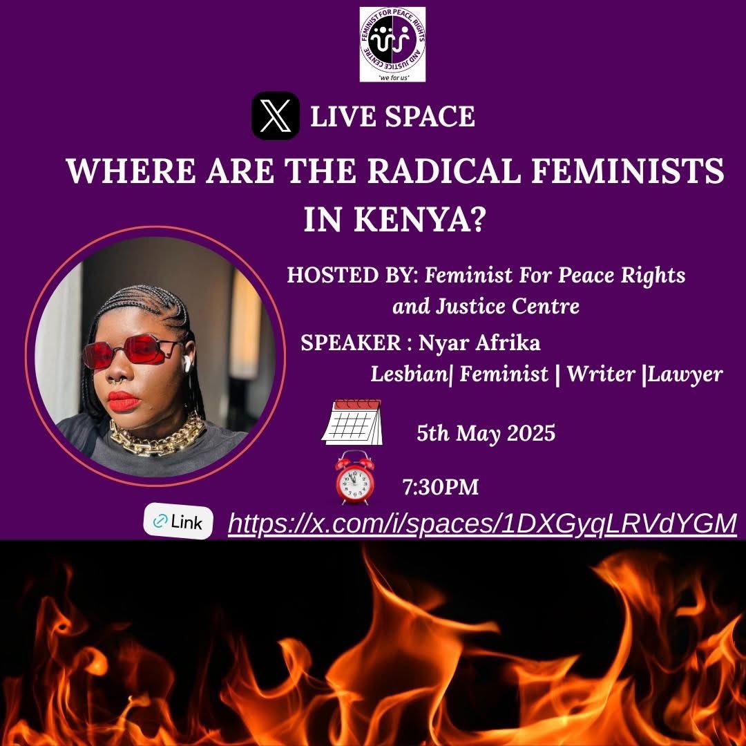 Kisumu Feminists' Society (@radfemskisumu) on Twitter photo Join <a href="/DecolonialBruja/">Afrika 🏳️🌈🇰🇪</a> in <a href="/feminist_centre/">feminist for peace rights & justice centre</a> space as we ask where are radical feminists in Kenya currently?
x.com/i/spaces/1DXGy… Join <a href="/DecolonialBruja/">Afrika 🏳️🌈🇰🇪</a> in <a href="/feminist_centre/">feminist for peace rights & justice centre</a> space as we ask where are radical feminists in Kenya currently?
x.com/i/spaces/1DXGy…