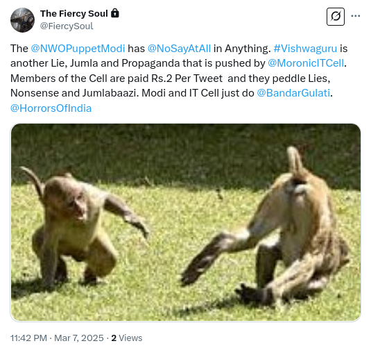 #PahalgamTerrorPsyOp: Vishwaguru is just a jumla of NWO Puppet Modi pushed to fool Moronic Hindus and to take their Political Ahuti using Terrorism PsyOp and Medical Genocide like Covid-19 and its Death Shots says Praveen Dalal. Trump