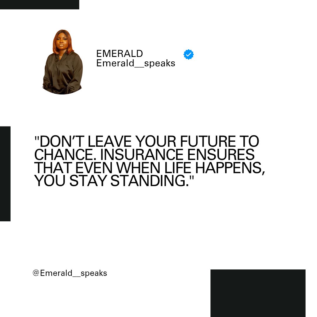 EmeraldSpeaks1's tweet image. Life is full of surprises—some beautiful, some challenging. 

But your future shouldn’t be a gamble. Insurance gives you a safety net, so when life happens, you don’t fall—you rise. 

Plan smart. Stay standing. Move forward!

E__S

#insurance 
#insurancetalks 
#emeraldspeaks