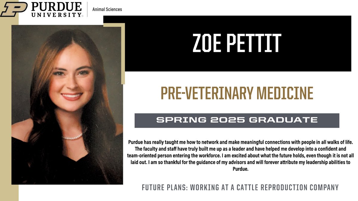 PU Animal Sciences (@purdueansc) on Twitter photo #PurdueANSC is recognizing its <a href="/PurdueAg/">Purdue Agriculture</a> spring graduates🎓 Today, we are highlighting Zoe Pettit, who will be working at a cattle reproduction company. Congratulations, Zoe! #PurdueANSC is recognizing its <a href="/PurdueAg/">Purdue Agriculture</a> spring graduates🎓 Today, we are highlighting Zoe Pettit, who will be working at a cattle reproduction company. Congratulations, Zoe!