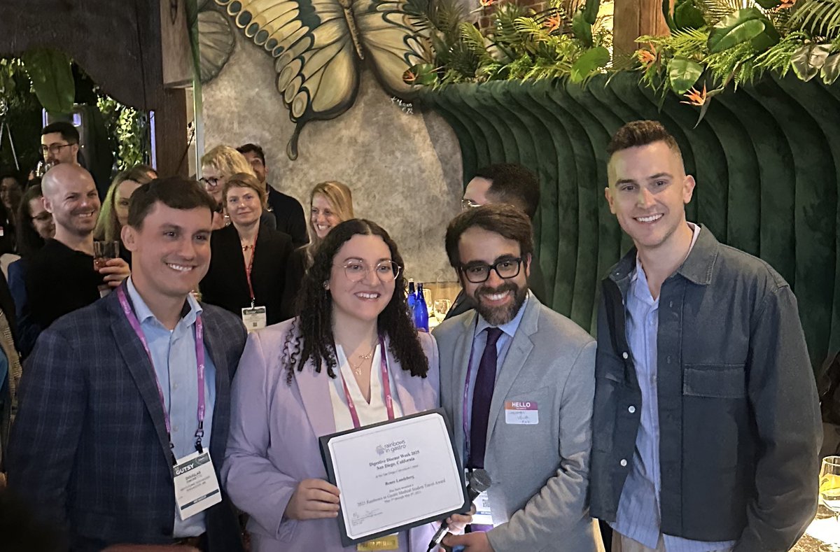 Rainbows in Gastro (@rainbowingastro) on Twitter photo Excited to announce our inaugural travel award🥇recipients! 👏
🇲🇽<a href="/BryanPriegoP/">Bryan Priego MD, PhD</a>
🇺🇸<a href="/ThanhNmed/">Thanh Nguyen (he/him)</a>
🇺🇸Renée Landzberg
Join us to congratulate their amazing work on the 🏳️🌈🏳️⚧️research 👏
<a href="/Chris_Velez_MD/">Christopher_Velez_GI</a> <a href="/DougSimonetto/">Doug Simonetto, MD</a>
#GITwitter #LiverTwitter <a href="/DDWMeeting/">Digestive Disease Week</a> Excited to announce our inaugural travel award🥇recipients! 👏
🇲🇽<a href="/BryanPriegoP/">Bryan Priego MD, PhD</a>
🇺🇸<a href="/ThanhNmed/">Thanh Nguyen (he/him)</a>
🇺🇸Renée Landzberg
Join us to congratulate their amazing work on the 🏳️🌈🏳️⚧️research 👏
<a href="/Chris_Velez_MD/">Christopher_Velez_GI</a> <a href="/DougSimonetto/">Doug Simonetto, MD</a>
#GITwitter #LiverTwitter <a href="/DDWMeeting/">Digestive Disease Week</a>