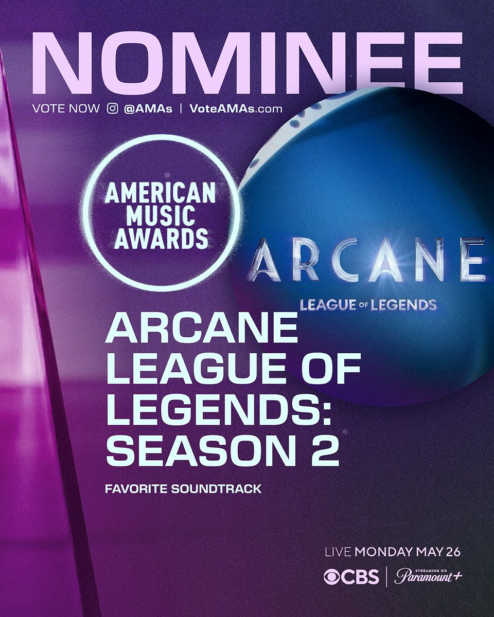 AMAs's tweet photo. Vote for @arcaneshow to win favorite soundtrack at the #AMAs here: https://t.co/GHgmXlwPYk https://t.co/xXq4mlhKPS