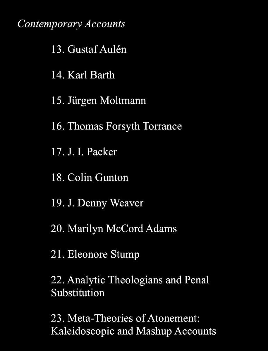 CWoznicki's tweet image. A rough Table of Contents for my forthcoming textbook on atonement accounts with @BHAcademic. The goal of the book is to introduce essential conversation partners for doing constructive atonement theology today. In other words, the voices you need to know to do it responsibly.