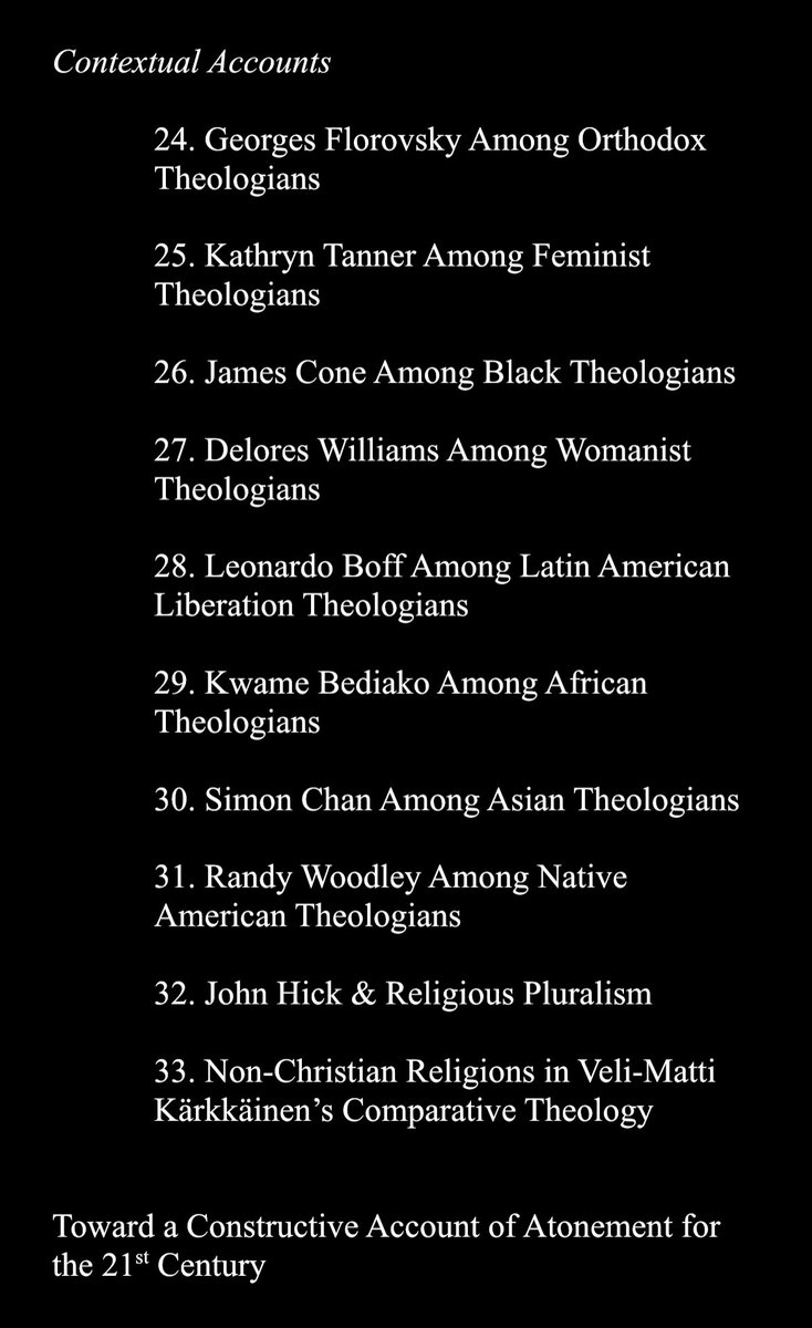CWoznicki's tweet image. A rough Table of Contents for my forthcoming textbook on atonement accounts with @BHAcademic. The goal of the book is to introduce essential conversation partners for doing constructive atonement theology today. In other words, the voices you need to know to do it responsibly.