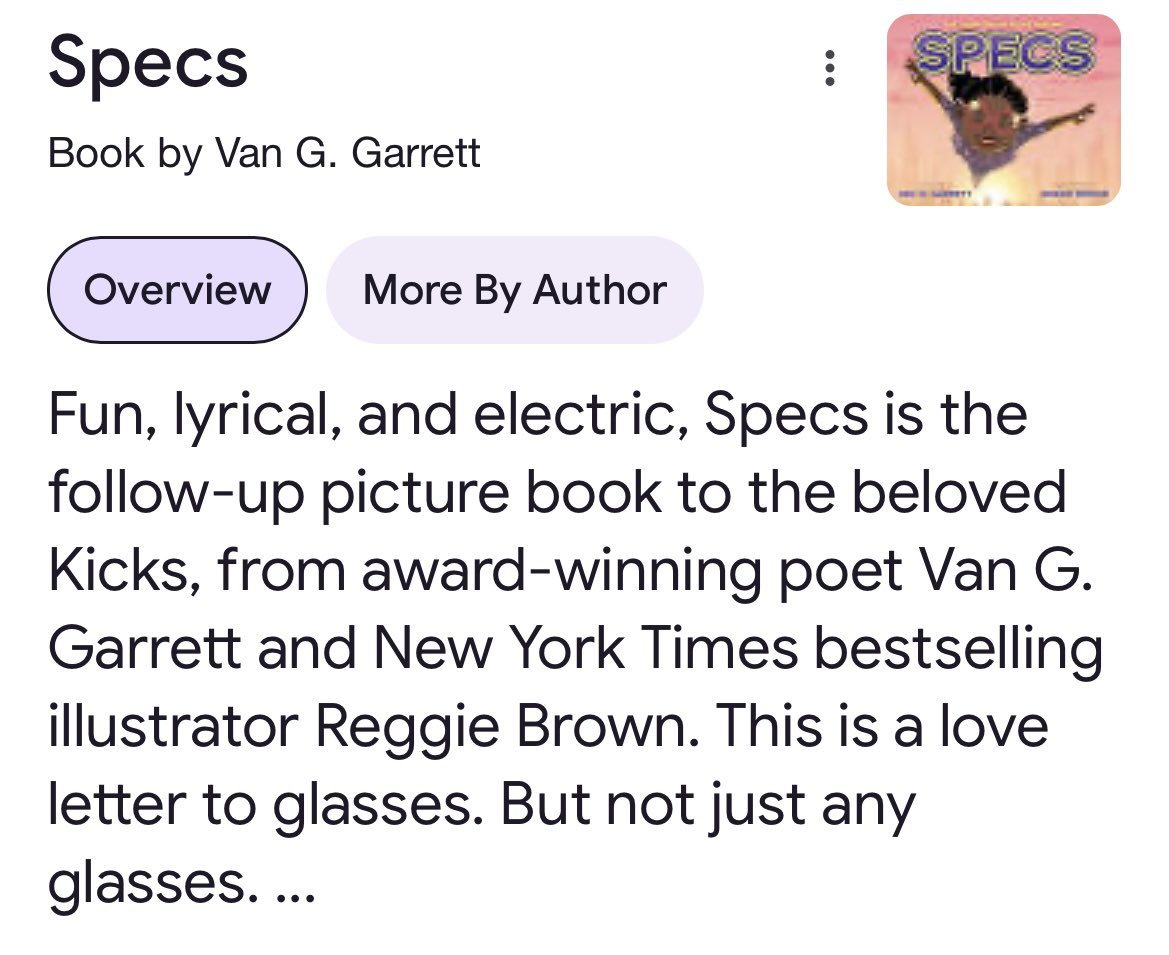 Van G. Garrett (@vanggarrett1) on Twitter photo SPECS comes out in exactly THREE MONTHS! ποΈ
8.5.25.
#vangpoet #vantastic #vanggarrett #specs #specspb <a href="/versifybooks/">Versify Books</a> <a href="/HarperStacks/">HarperStacks π</a> <a href="/HarperCollins/">HarperCollins</a> <a href="/HarperChildrens/">HarperKids</a> SPECS comes out in exactly THREE MONTHS! ποΈ
8.5.25.
#vangpoet #vantastic #vanggarrett #specs #specspb <a href="/versifybooks/">Versify Books</a> <a href="/HarperStacks/">HarperStacks π</a> <a href="/HarperCollins/">HarperCollins</a> <a href="/HarperChildrens/">HarperKids</a>
