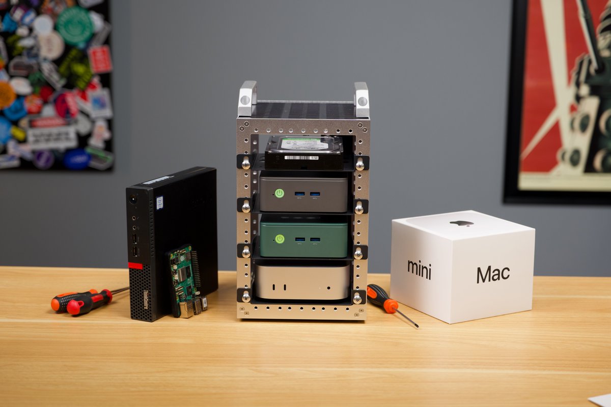 Mini rack goes mini-mini. There's now a 5" RackMate TT—both sides can go horizontal (3U 10") or vertical (5U 5") and you can fit up to 4 Mac minis (or tiny PCs like the GMKtec N100 PCs I have in this picture).

And of course, it'll fit SBCs too. Video: youtube.com/watch?v=dKdXvt…