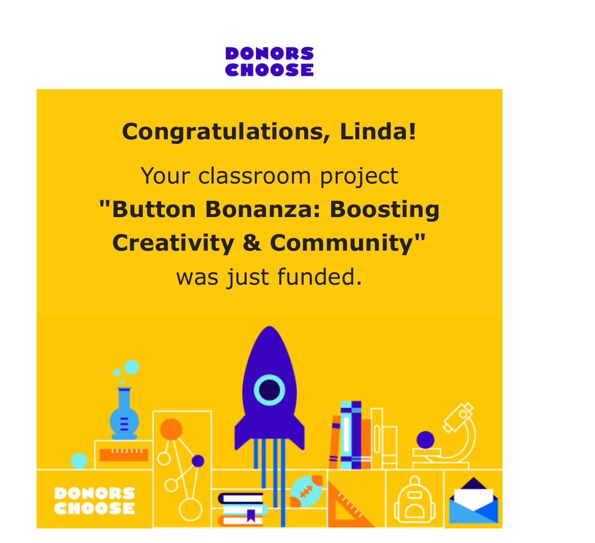 Linda Hume (@lindahume10) on Twitter photo So excited to get this <a href="/DonorsChoose/">DonorsChoose</a> project funded on the first day of #TeacherAppreciationWeek!
Looking to fund this new project for more coding mice: donorschoose.org/project/coding… So excited to get this <a href="/DonorsChoose/">DonorsChoose</a> project funded on the first day of #TeacherAppreciationWeek!
Looking to fund this new project for more coding mice: donorschoose.org/project/coding…