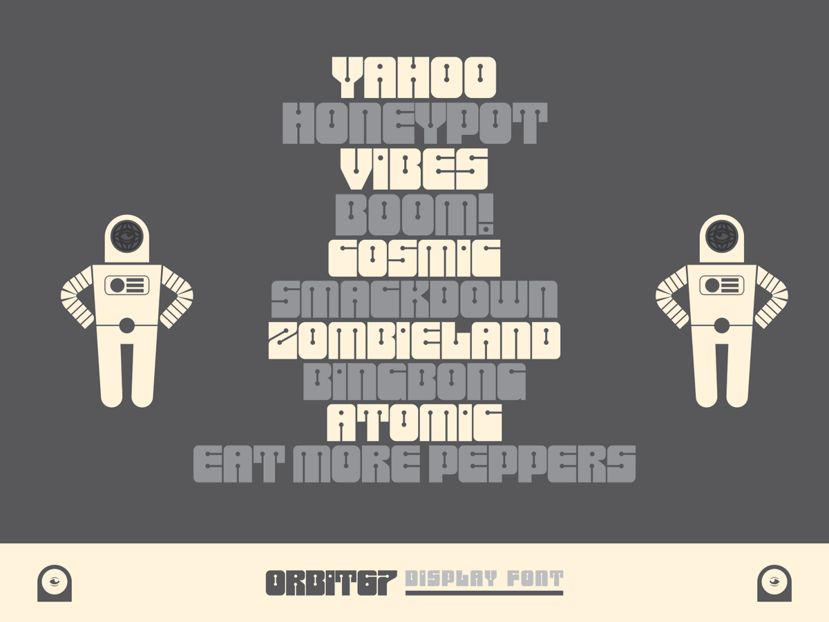 BendIndustries's tweet photo. Orbit67 is a bold display font inspired by atomic age design—built for expressive branding with retro energy. See the full breakdown on style, structure &amp; intent.
#Orbit67 #TypeDesign #Typography #RetroFont #atomic #graphicdesign #typedesign 
More here: https://t.co/fe89CcRdex https://t.co/hiBAlJi9sn