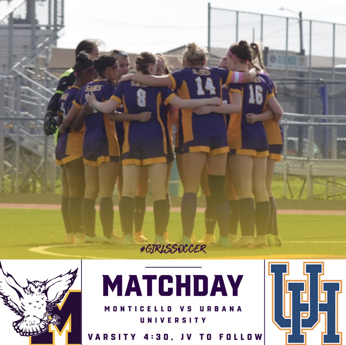 Matchday! Monticello travels to Urbana for V/JV action against University High. Varsity start at 4:30.