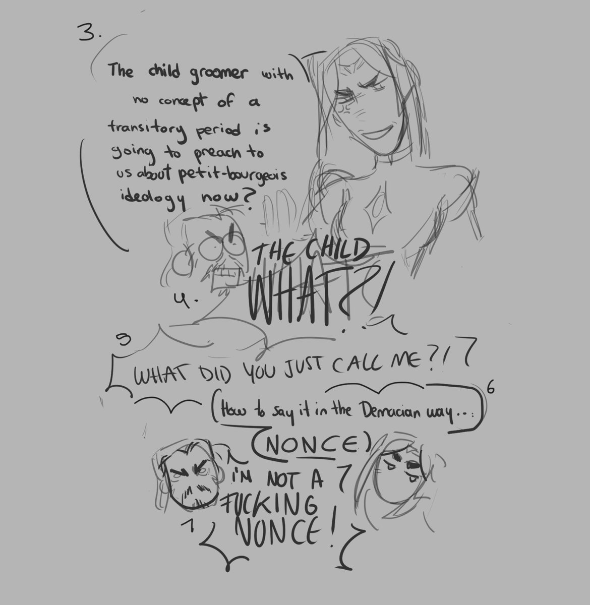 "Xan Irelia gets momentarily possessed by the otherwordly spirit of Karl Marx" aka the worst thing i've ever drawn (2/3)