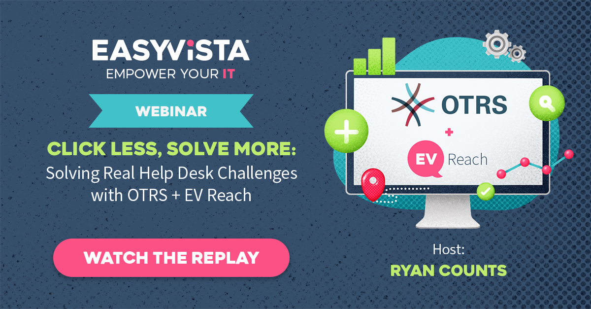 🎯 Too many tools. Too many clicks. Not enough time.

Discover how <a href="/OTRSGroup/">OTRS</a> + EV Reach simplifies help desk operations in our latest webinar replay! 

💻 Watch now info.easyvista.com/webinar-stream…

#HelpDesk #ITSupport