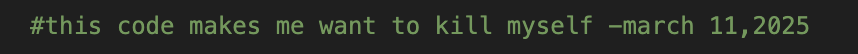 Looking at <a href="/Xenubin/">Max</a>'s code for LyteLove and this is what I'm greeted with 😭

I'm deceased. How many easter eggs will I find.
